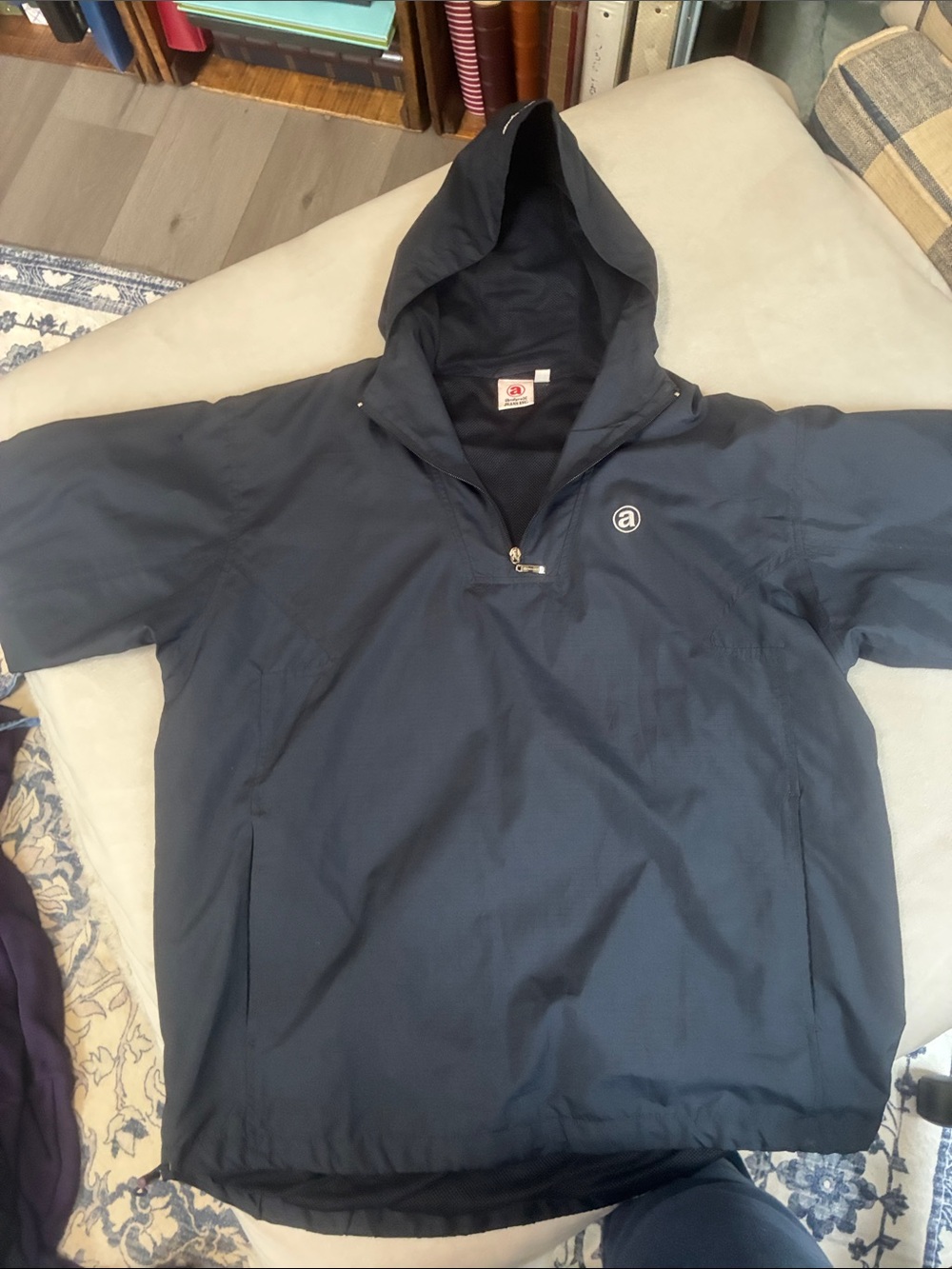 Anorak Hooded Pullover Windbreaker Jacket - Navy